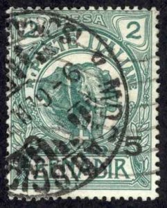 Somalia Sc# 11 Used 1906-1907 5c on 2b blue green Elephant