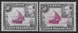 KENYA, UGANDA & TANG. (K.U.T.) 1938-49 50c purple and black x - 40536