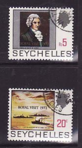 Seychelles-Sc#297-8- id7-used set-QEII-Royal Visit-1972-