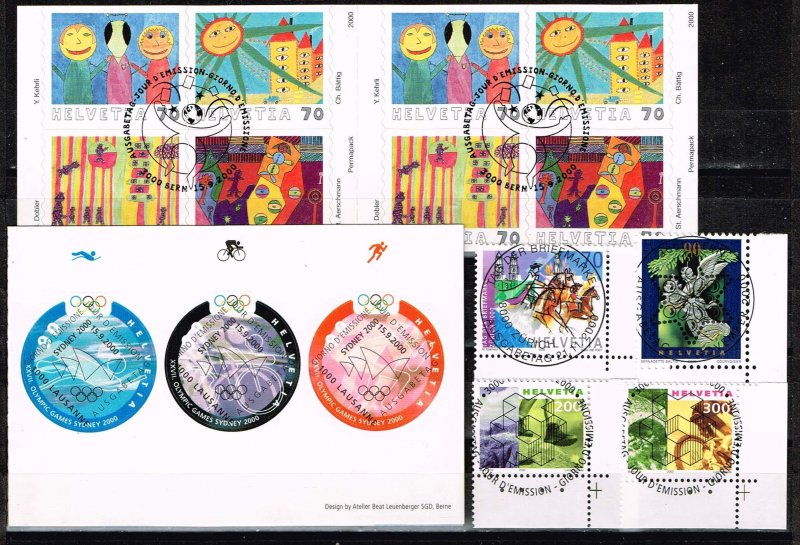 Switzerland 2000,Sc.#1067 and more used stamps. compl. yearset