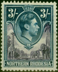 Northern Rhodesia 1938 3s Violet & Blue SG42 Fine MM (2)