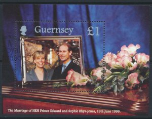 Guernsey  SG MS837  SC# 690 Royal Wedding First Day of issue cancel see scan