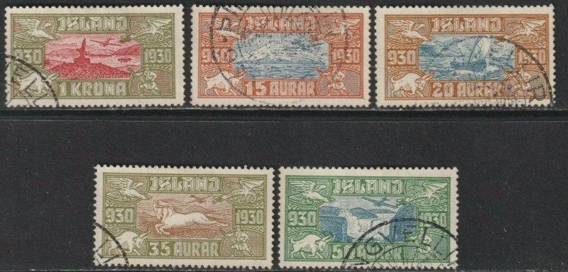 Sc# C4 / C8 Iceland 1930 Icelandic scenes airmail complete set Used CV $470.00