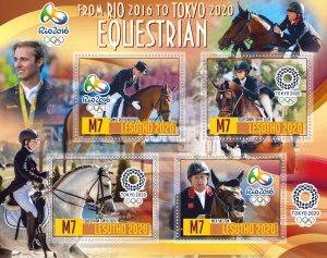 Stamps. Olympic Games Tokyo 2020 year Equestrian, 1+1 sheets  perforated NEW