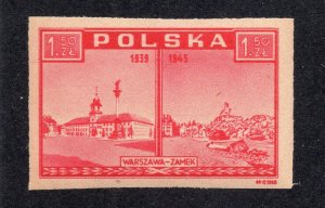 Poland 1945 1.50z Views of Warsaw, Scott 374 MH, value = 25c