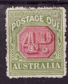 Australia-Sc#J55-used 4p Postage Due-1922-30-