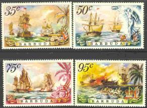 Barbuda#209-12, MNH cpl set of Ships, VF, CV-$5.50