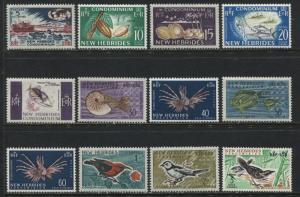 French New Hebrides 1963-67 values to 3 francs mint o.g.