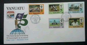 Vanuatu 75th Anniversary Of Scouting 1982 Uniform Camping (stamp FDC) *clean