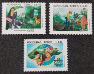 Honduras 50 Years CARE 1995 Farm Hornbill Bird Fruit Vegetable Orchid (stamp MNH