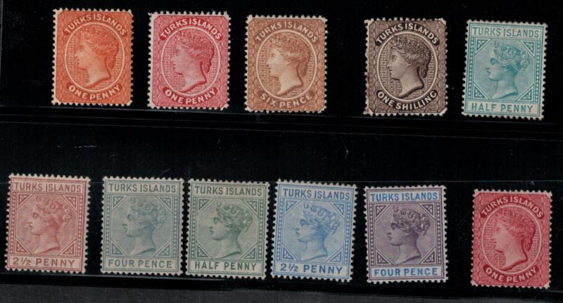 Turks Island 1881 44-54 Set LH CV$230.50 