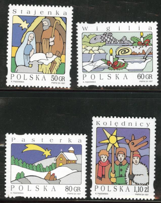 Poland Scott 3378-81 MNH** 1997 Christmas set