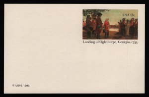 #UX98 13c Landing of Oglethorpe in Georgia, Mint **ANY 5=FREE SHIPPING**