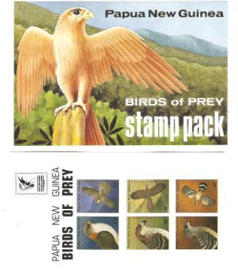  Papua New Guinea - 1985 Birds of Prey stamp pack