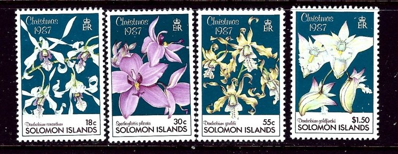 Solomon Is 598-601 MNH 1987 Christmas (Orchids)    (ap4043)