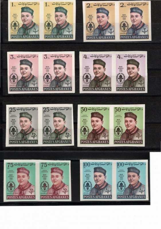 Afghanistan 1962 Scott 632-6/C32-5 MNH Commemorative Imperforate Pairs
