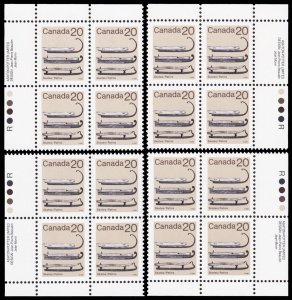 Canada Scott 922ii Plate Blks., All 4 Corners, Rolland Paper (1986) Mint NH VF M
