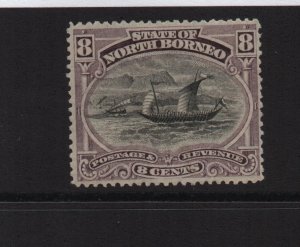 North Borneo 1894 SG74 8 cents 14.5 perf mounted mint