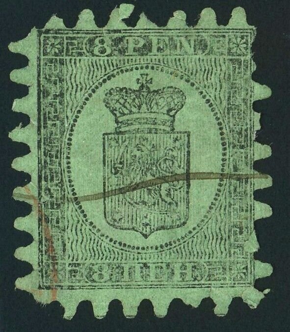 FINLAND SC#7 YT#6 Under Russian Empire 8p Postage Stamp Europe Used