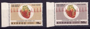 Cyprus 1972 Sc#378/379 WORLD HEALTH DAY HEART Set (2) MNH