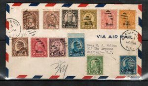 USA #658 - #668 #674 Very Fine Used Set On 1st Day Airmail Cover To EJ Fulton