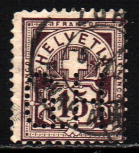 Switzerland #76    used  perfin
