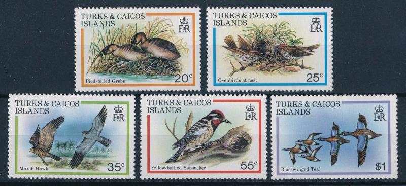 [64290] Turks and Caicos Islands 1980 Birds Hawk Teal  MLH