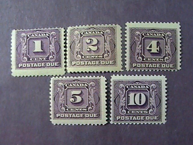 CANADA # J1-J5-MINT/HINGED---COMPLETE SET---POSTAGE DUE---1906-28