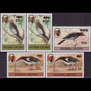 SIERRA LEONE 1984 - Scott# 632-6 Birds Surch. Set of 5 NH