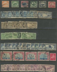 USA Airmail - Used Dealer Stock approx 1000 stamps incl C1 - C6