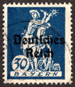 1920, Germany Bavaria, 30pf, Used, Sc 260