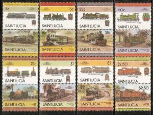 St. Lucia 1985 Locomotives Railway Trains Transport Sc 711-1816v MNH # 3311