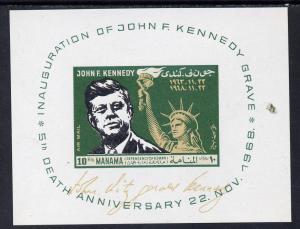 Manama 1968 Kennedy 5th Death Anniversary imperf m/sheet ...
