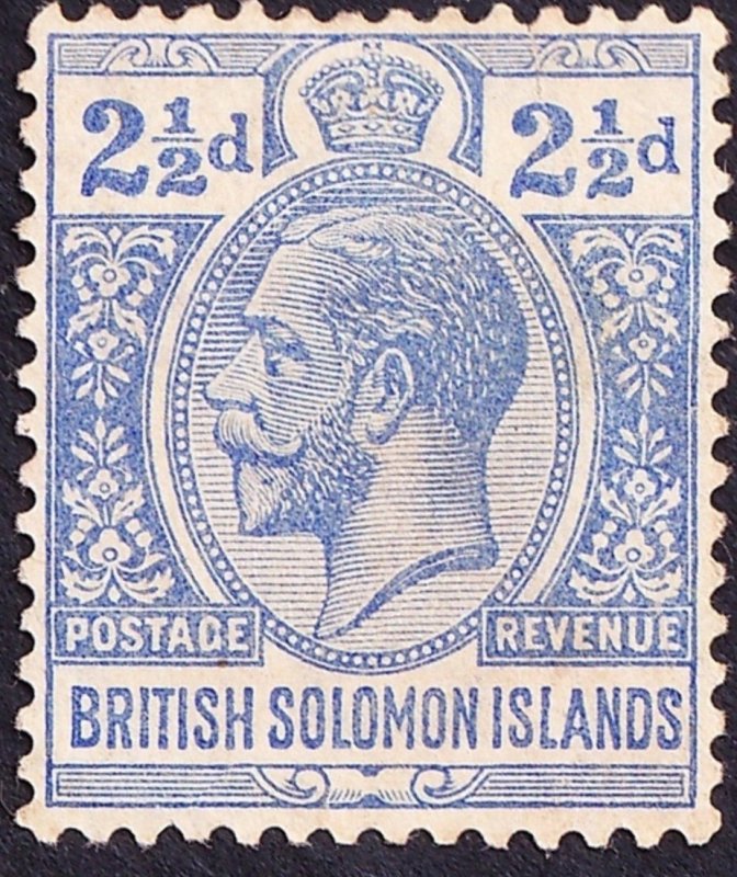 BRITISH SOLOMON ISLANDS 1914 KGV  2.5d Ultramarine SG27 FU