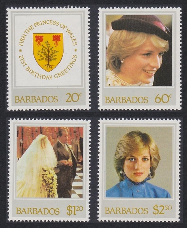 SALE Barbados Diana Princess of Wales 21st Birthday 4v 1982 MH SG#705-08