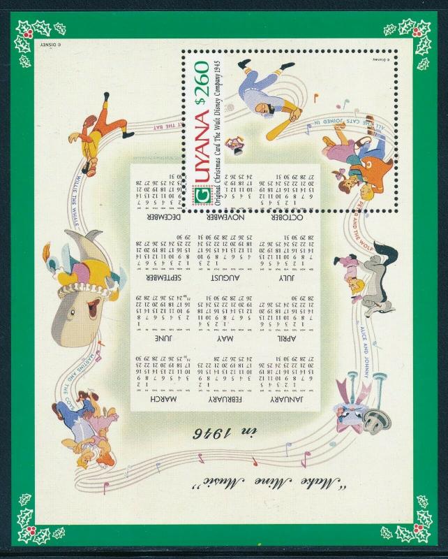 Disney Guyana - MNH Souvenir Sheet Calendar #2483 (1991)