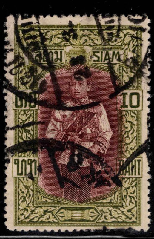 THAILAND Scott 174 Used 10 Baht London Printing of 1917
