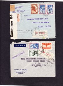 KAPPYS POSTAL HISTORY ARGENTINA TWO REGISTERED  WORLD WAR 2 COVERS  PH39