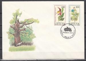 Lithuania, Scott cat. 425-426. Plant & Orchid issue. First day cover. ^