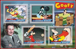 Stamps. Disney Goofy Baseball, Rugby, Golf 2024 year 1+1 sheets perforated  NEW