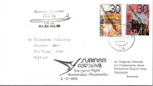 Netherlands 1975 FFC - Surinam Airways - Amsterdam To Paramaribo - J7801