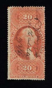 EXCELLENT GENUINE SCOTT R98c F-VF 1862-71 ORANGE 1ST ISSUE REV CONVEYANCE #18637