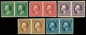United States #343-347 Mint nh very fine  pairs Cat$263 1908, Washington-Fran...
