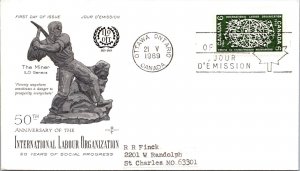 Canada 1969 FDC Int'l Labour Org - Ottawa, Ont - Single - F76676