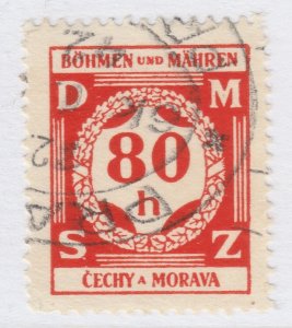 Czechoslovakia Ger. 1941 BOHEMIA AND MORAVIA 80h Used A25P41F19251 Protectorate-