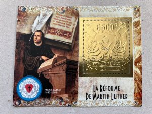 Martin Luther's reform 2023 year 5 blocks Foil. Gold.  perforated  NEW