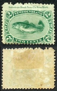 Newfoundland SG31 2c Bluish green M/M (hinge remainder) Cat 120 pounds