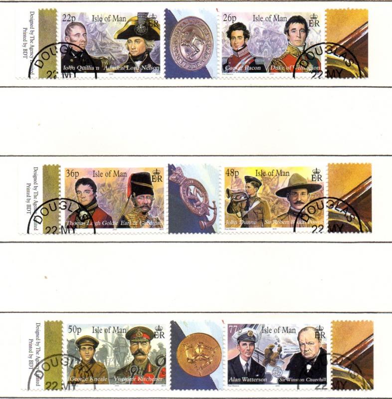 Isle of Man Sc 861-3 2000 Military Leaders stamp set used