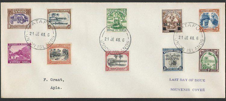 TOKELAU IS 1948 cover last day of use Samoa Stamps, Atafu cds..............10048