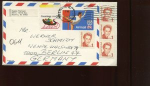 UXC18 UPRATED USED AIRMAIL POSTAL CARD TO BERLIN GERMANY **ENVELOPE USE** *LOOK*